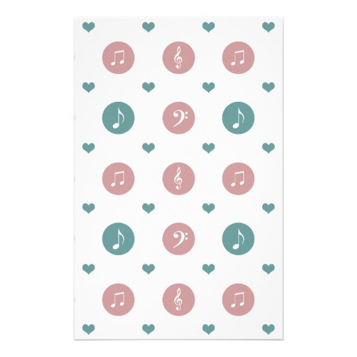 Pastel Music Notes Stationery Design Zazzle