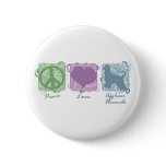 Pastel Peace, Love, and Afghan Hounds buttons