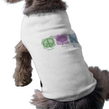 Pastel Peace, Love, and Afghan Hounds Pet Tee