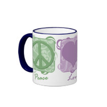 Pastel Peace, Love, and Akitas Coffee Mug