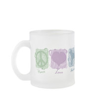 Pastel Peace, Love, and Akitas Mug