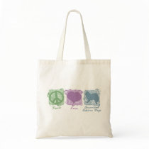 Pastel Peace, Love, and American Eskimo Dogs Tote Bag
