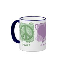 Pastel Peace, Love, and American Eskimo Dogs Mug