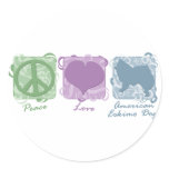 Pastel Peace, Love, and American Eskimo Dogs Stickers