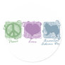 Pastel Peace, Love, and American Eskimo Dogs Stickers