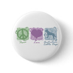 Pastel Peace, Love, and Australian Cattle Dogs buttons