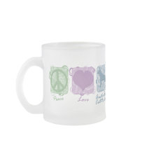 Pastel Peace, Love, and Australian Cattle Dogs Mug