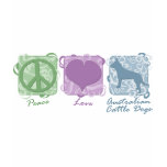 Pastel Peace, Love, and Australian Cattle Dogs t-shirts