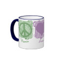 Pastel Peace, Love, and Brittany Spaniels mugs