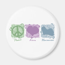 Pastel Peace, Love, and Havanese Magnets