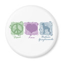 Pastel Peace, Love, and Italian Greyhounds magnets