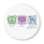 Pastel Peace, Love, and Italian Greyhounds magnets