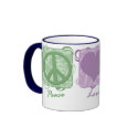 Pastel Peace, Love, and Italian Greyhounds mugs