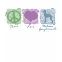 Pastel Peace, Love, and Italian Greyhounds t-shirts