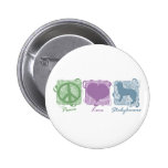 Pastel Peace, Love, and Stabyhouns Pinback Buttons