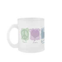 Pastel Peace, Love, and Yorkshire Terriers Coffee Mug
