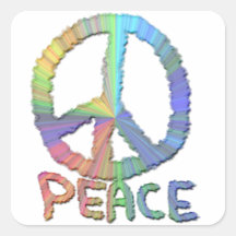 Pastel Peace Square Stickers