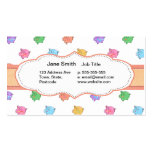 Pastel Pig Pattern Business Cards