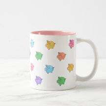 Pastel Pig Pattern Coffee Mug