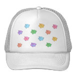 Pastel Pig Pattern Mesh Hats