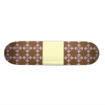Pastel Pink and Brown. Floral Design. Custom Skateboard