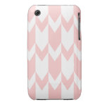 Pastel Pink and White Chevron Pattern. iPhone 3 Cover