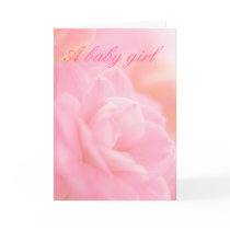 Pastel pink flower ... baby girl card