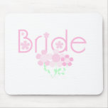 Pastel Pink Flowers Bride Mouse Mat