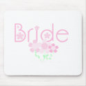 Pastel Pink Flowers Bride mousepads