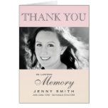Pastel Pink Ombré Photo Sympathy Thank You Note Card