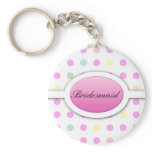 Pastel Polka dot be my bridesmaid keychain