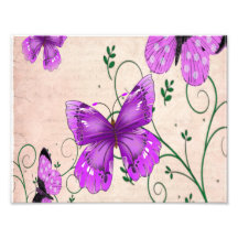 Pastel Purple Butterflies Photo Print