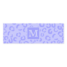 Pastel Purple Leopard Print. Custom Monogram. Business Cards