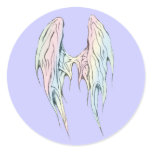 Pastel rainbow girlie angel wings stickers