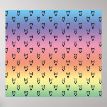Pastel rainbow owl pattern