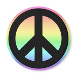 Pastel Rainbow Peace Sign magnets