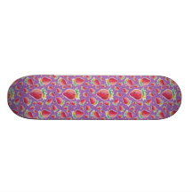 Pastel Red Purple Strawberry Pattern Skate Board Decks