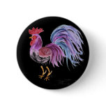 Pastel Rooster by Wendy C. Allen Button