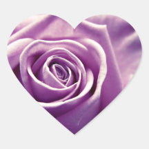Pastel Rose heart shaped stickers (muted lilac)