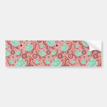 Pastel Shell Flower Tortoise Pattern Bumper Stickers