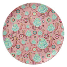 Pastel Shell Flower Tortoise Pattern Plate