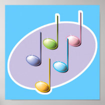 pastel shiny music notes print