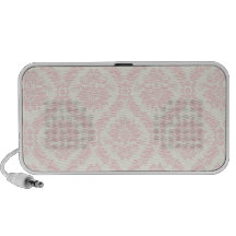 pastel soft light cream and pink damask mini speaker
