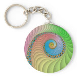 Pastel Spiral Fractal Key Chain