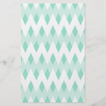 Pastel Teal Zigzag Pattern with Diamond Shapes. Flyer Design