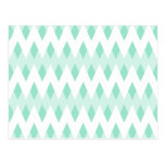 Pastel Teal Zigzag Pattern with Diamond Shapes. postcards