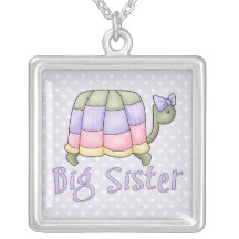 Pastel Turtle Big Sister Personalized Necklace