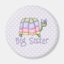 Pastel Turtle Big Sister Refrigerator Magnets