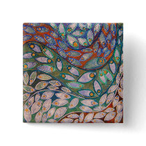 pastel water peacocks (painting) button