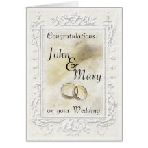 Pastel White Peacock Wedding Congratulation Card